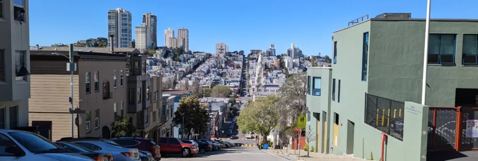 visiter san francisco en 5 jours : vue sur la ville depuis filbert street