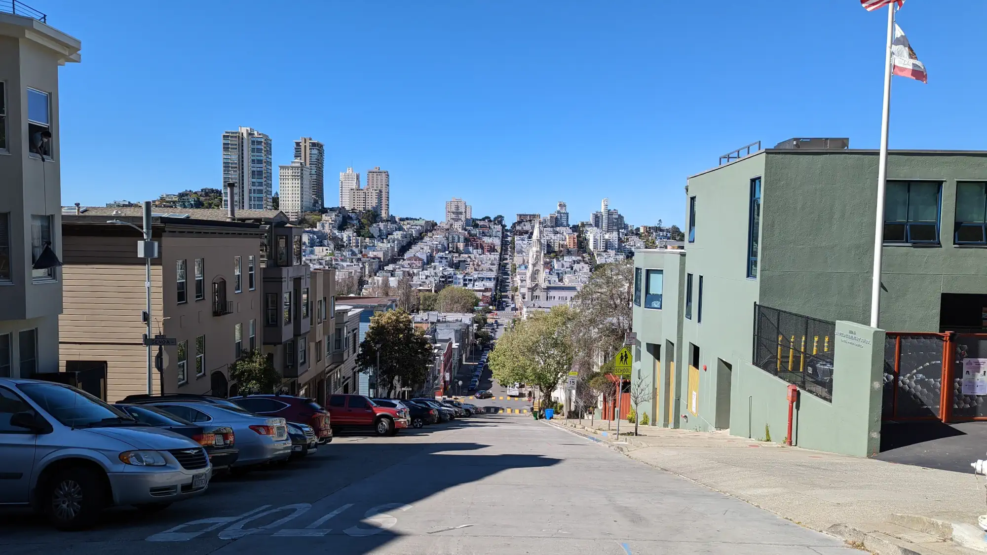 visiter san francisco en 5 jours : vue sur la ville depuis filbert street