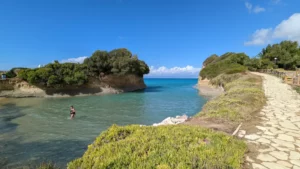 Baignade gratuite plage canal amour Corfou