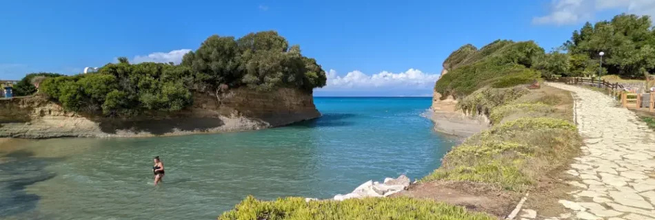 Baignade gratuite plage canal amour Corfou